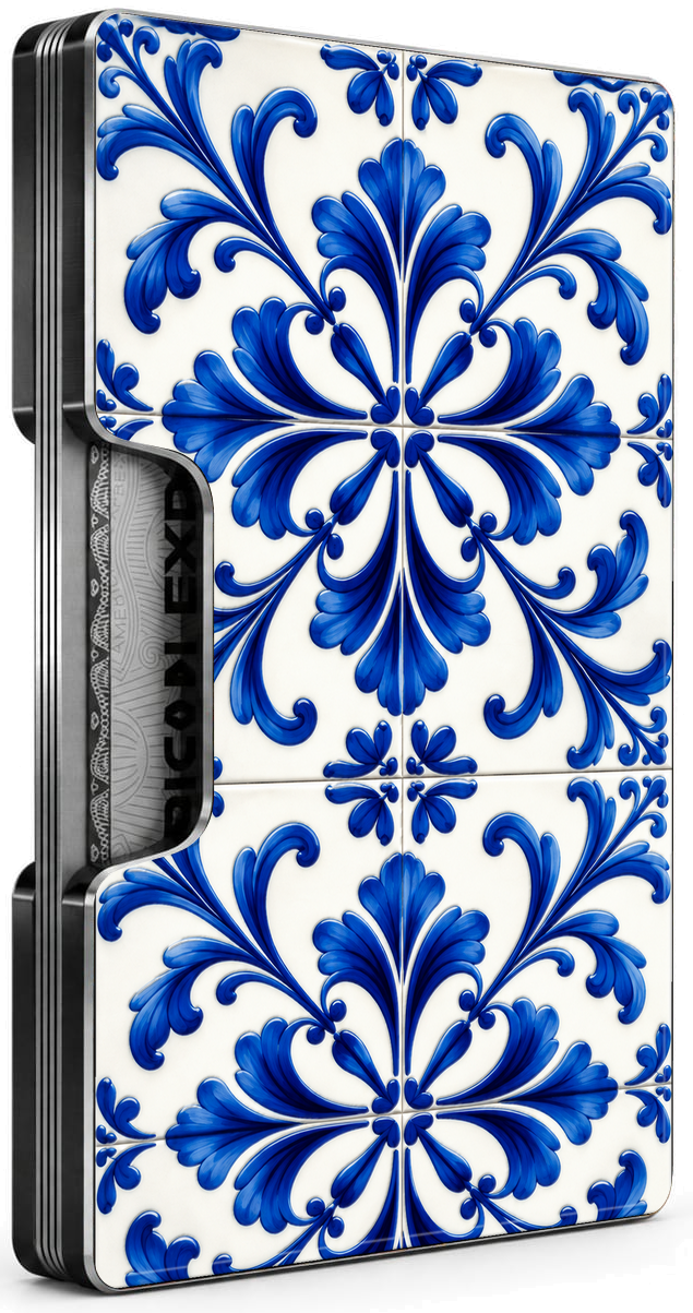 Carreaux du Monde — Azulejos Smart Wallet, three-quarter view