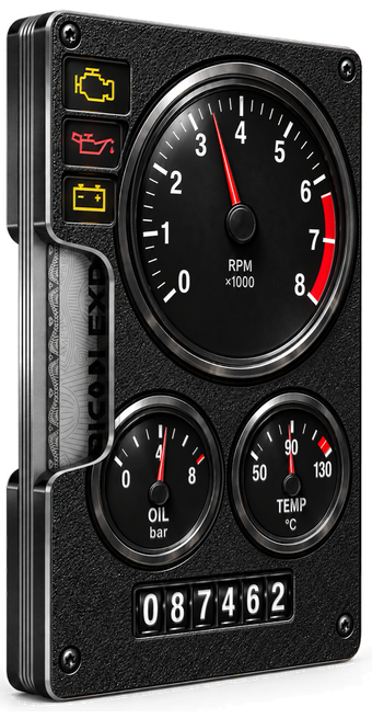 Pit Lane — Compte-tours Smart Wallet, three-quarter view