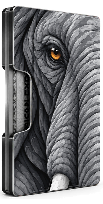 Bestiaire — Éléphant Smart Wallet, three-quarter view